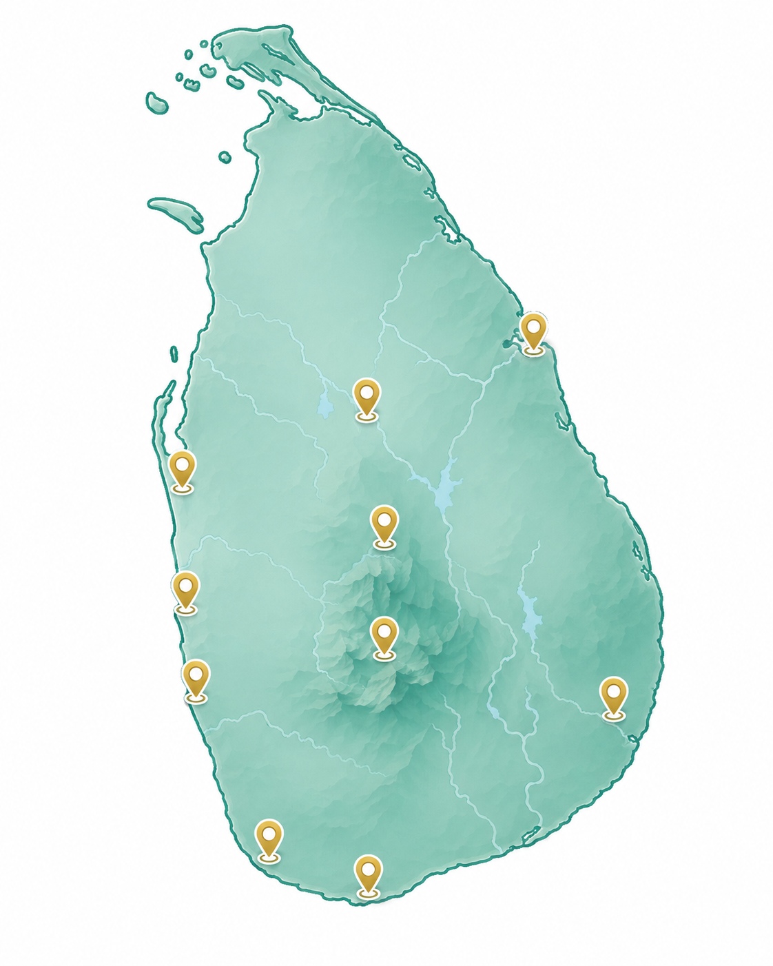 Sri Lanka Destinations Map